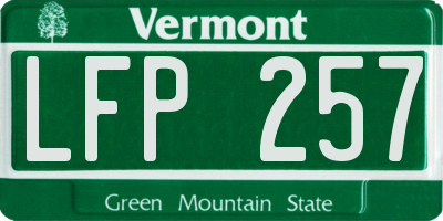 VT license plate LFP257
