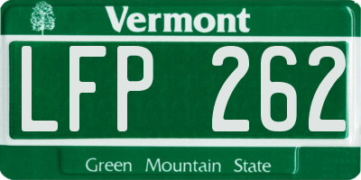 VT license plate LFP262
