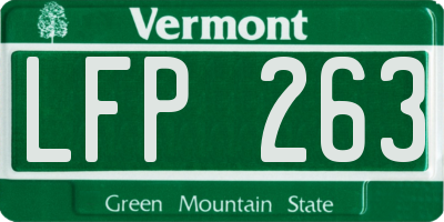 VT license plate LFP263