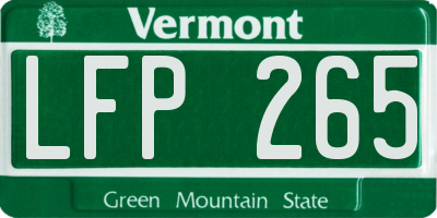 VT license plate LFP265