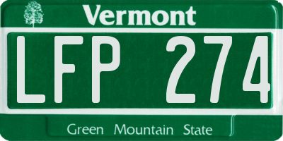 VT license plate LFP274