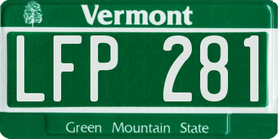 VT license plate LFP281