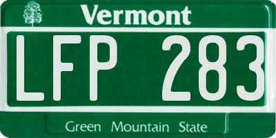 VT license plate LFP283