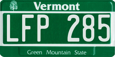 VT license plate LFP285
