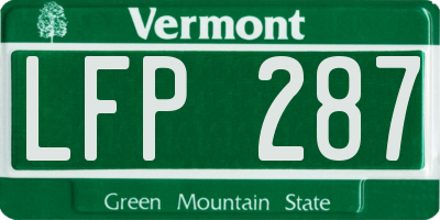 VT license plate LFP287