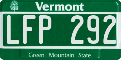 VT license plate LFP292