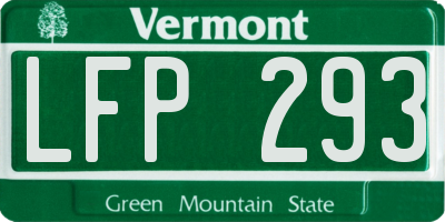 VT license plate LFP293