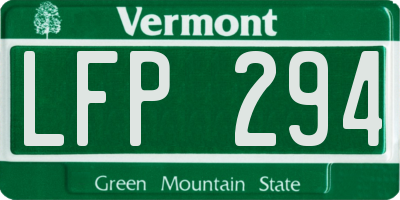 VT license plate LFP294