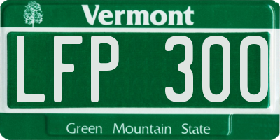 VT license plate LFP300