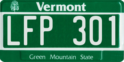 VT license plate LFP301