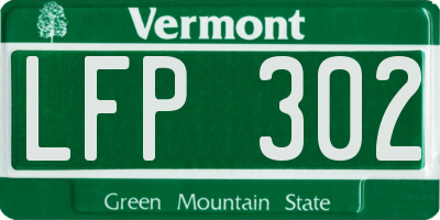 VT license plate LFP302