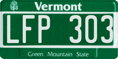 VT license plate LFP303