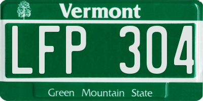 VT license plate LFP304