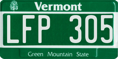 VT license plate LFP305