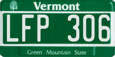 VT license plate LFP306