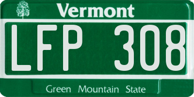 VT license plate LFP308