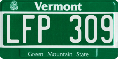 VT license plate LFP309