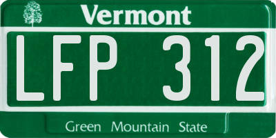VT license plate LFP312