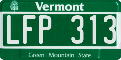 VT license plate LFP313