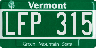 VT license plate LFP315