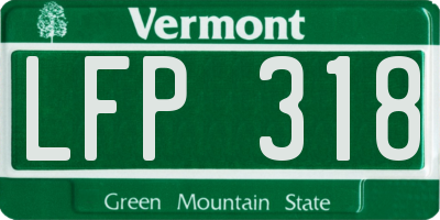 VT license plate LFP318