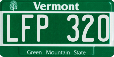 VT license plate LFP320