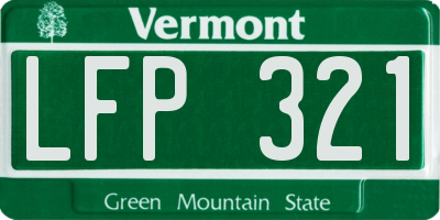VT license plate LFP321