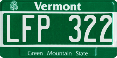 VT license plate LFP322