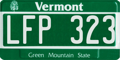 VT license plate LFP323