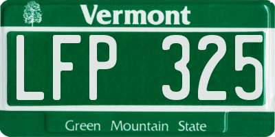 VT license plate LFP325