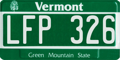 VT license plate LFP326