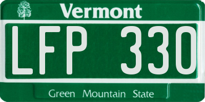 VT license plate LFP330