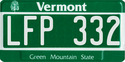 VT license plate LFP332