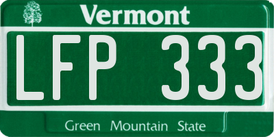 VT license plate LFP333