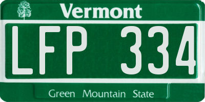 VT license plate LFP334