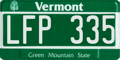 VT license plate LFP335