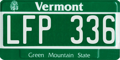 VT license plate LFP336