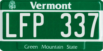 VT license plate LFP337