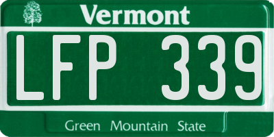 VT license plate LFP339