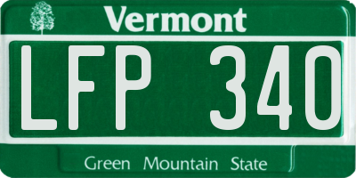 VT license plate LFP340