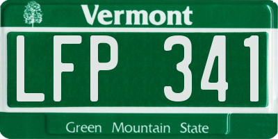 VT license plate LFP341
