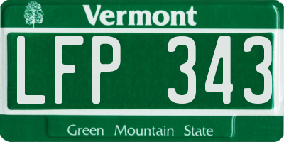 VT license plate LFP343