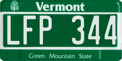 VT license plate LFP344