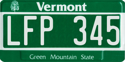 VT license plate LFP345