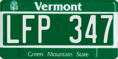 VT license plate LFP347