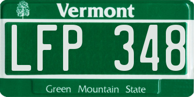 VT license plate LFP348