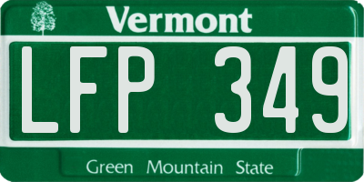 VT license plate LFP349