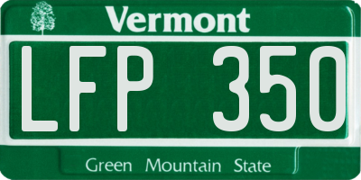 VT license plate LFP350