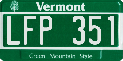VT license plate LFP351