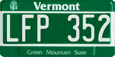 VT license plate LFP352